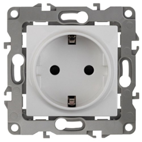 Розетка с заземлением без рамки Эра S12 1-м 16А белый фото Розетка с заземлением без рамки Эра S12 1-м 16А белый картинка